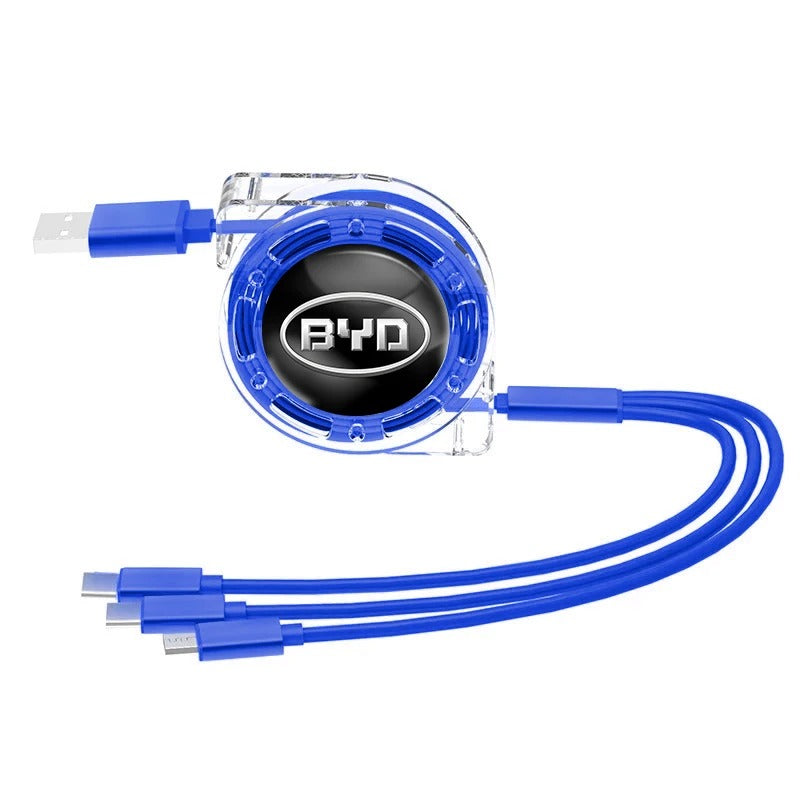 3 In 1 Fast Charger USB Data Cable For BYD