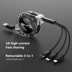 3 In 1 Fast Charger USB Data Cable For BYD