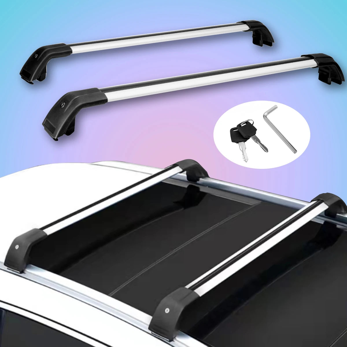 2PCS BYD SEAL U/Sealion 6 Lockable Roof Rack Crossbars