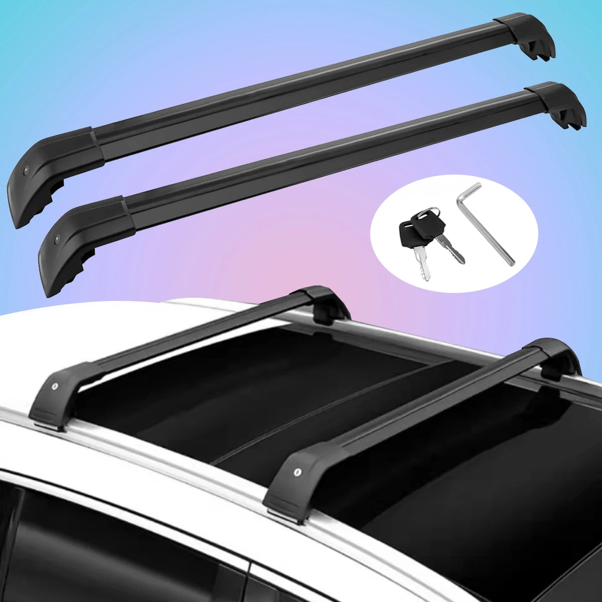 2PCS fit for BYD SEAL U/Sealion 6 Roof Rail Rack Crossbars Lockable Aluminum Alloy
