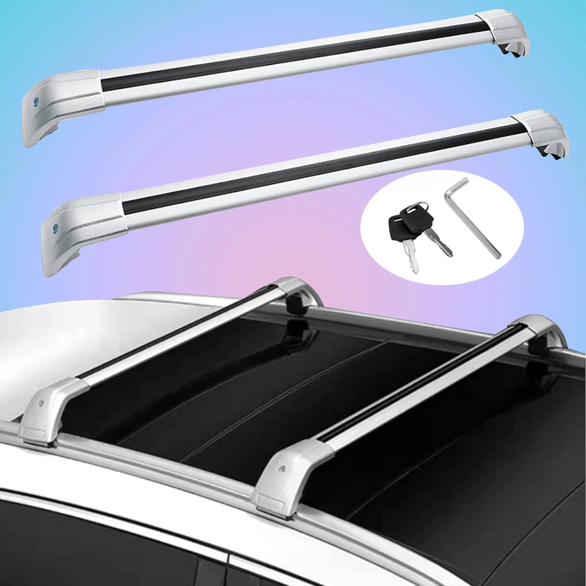 2PCS fit for BYD SEAL U/Sealion 6 Roof Rail Rack Crossbars Lockable Aluminum Alloy