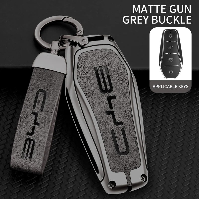 Universal Zinc Alloy Leather Car Key Case Key Fob  for BYD Car