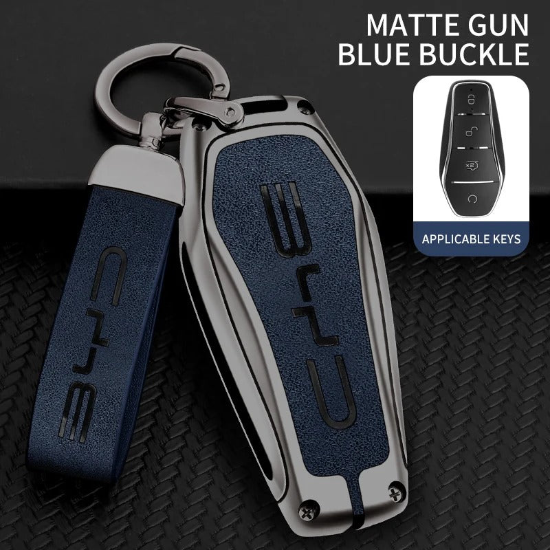 Universal Zinc Alloy Leather Car Key Case Key Fob  for BYD Car