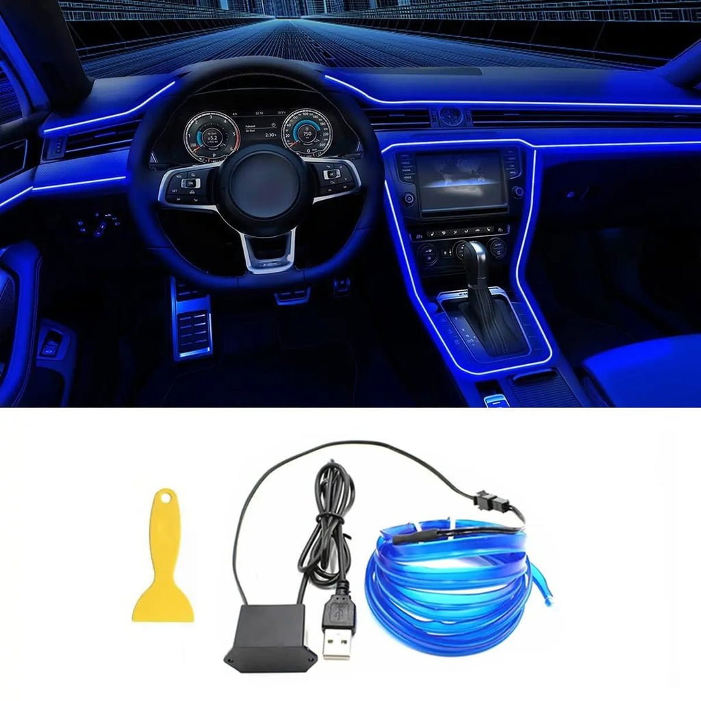 5M Led Strip Light Neon EL Wiring Decorative Lamp For BYD Car DIY
