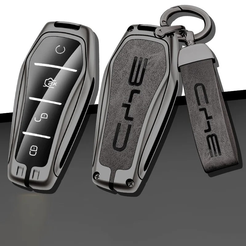 Universal Zinc Alloy Leather Car Key Case Key Fob  for BYD Car