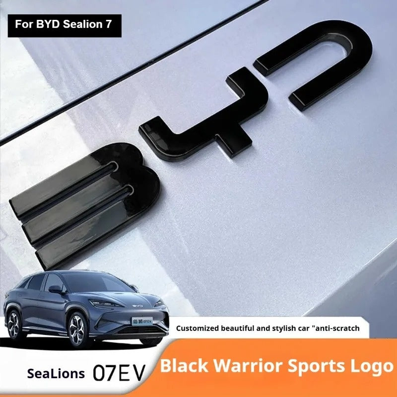 BYD Sealion 7 EV Car Black Front Emblem Black Warrior Rear Badge