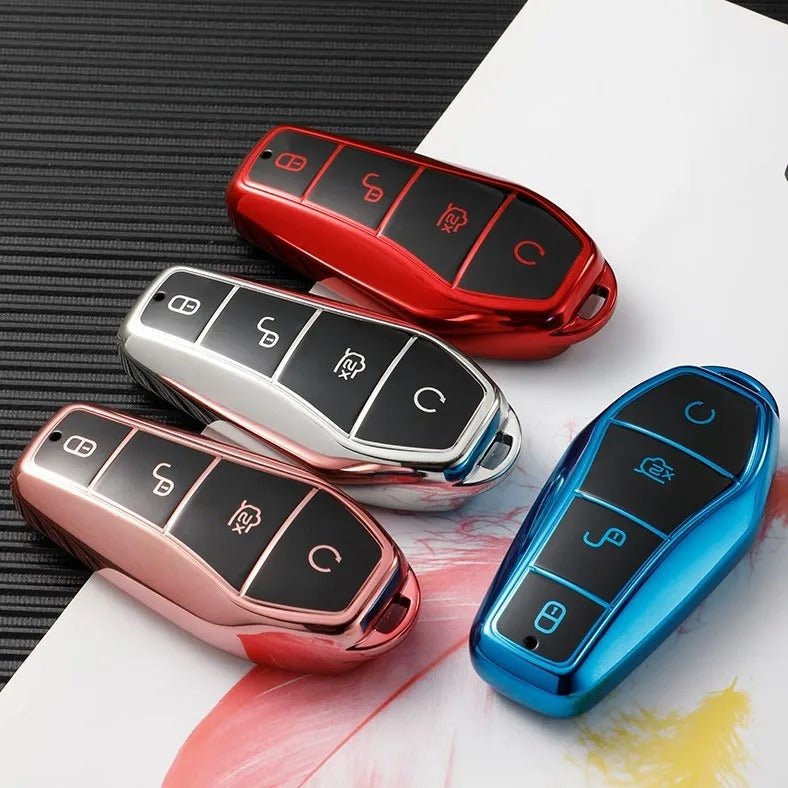 BYD Car Soft TPU Car Key Case 4 Buttons Remote Control Protect Cover