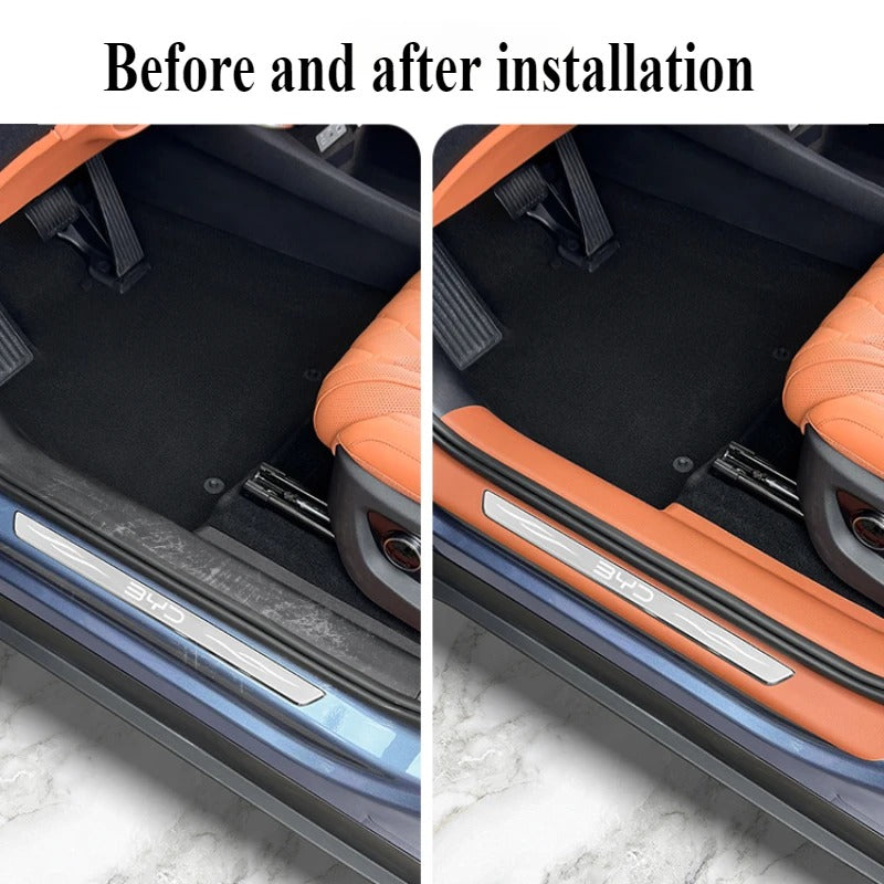 For BYD Sealion 7 Threshold Strip Leather Threshold Kick Pad