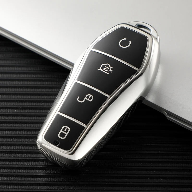 BYD Car Soft TPU Car Key Case 4 Buttons Remote Control Protect Cover