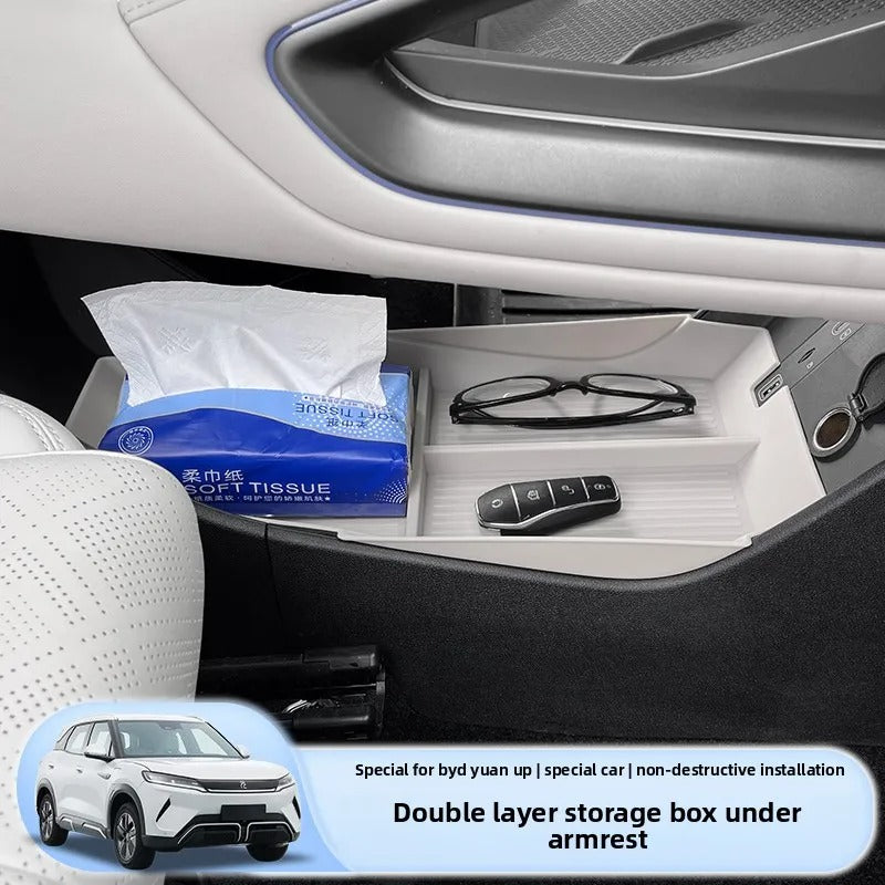 Car Central Control Armrest Double-layer Storage Box for BYD Yuan Up 24-25