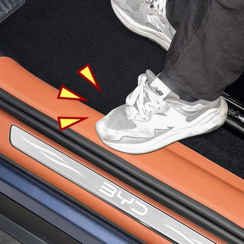 For BYD Sealion 7 Threshold Strip Leather Threshold Kick Pad