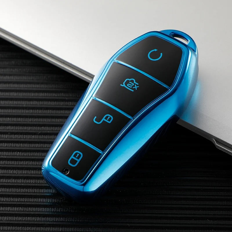 BYD Car Soft TPU Car Key Case 4 Buttons Remote Control Protect Cover