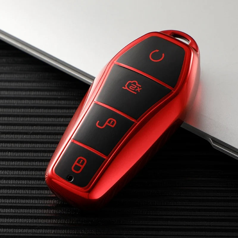 BYD Car Soft TPU Car Key Case 4 Buttons Remote Control Protect Cover