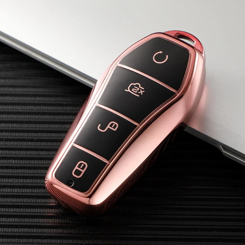 BYD Car Soft TPU Car Key Case 4 Buttons Remote Control Protect Cover