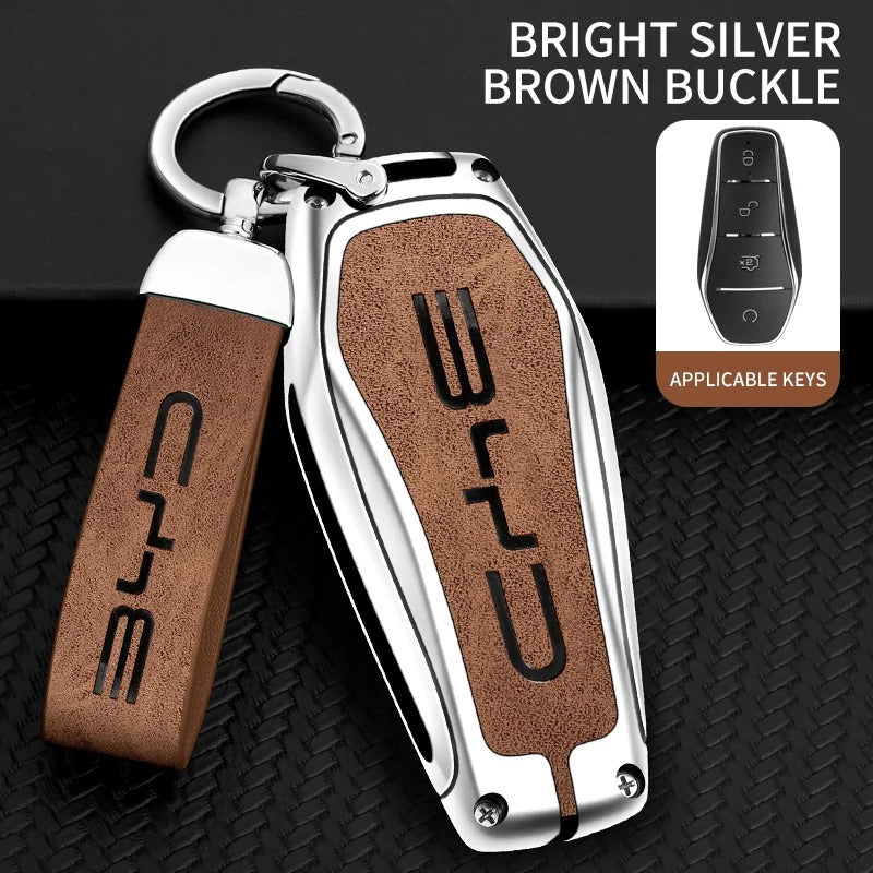 Universal Zinc Alloy Leather Car Key Case Key Fob  for BYD Car