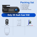 2K Front Dash Cam for Car