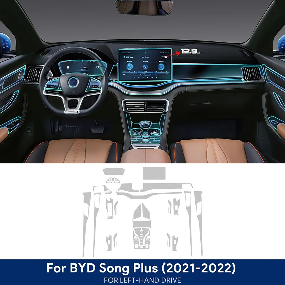 BYD Seal U Sealion 6 Song Plus DMI EV 2021-2024 Consola central de coche Pantalla de navegación Instrumento Película protectora de TPU Interior