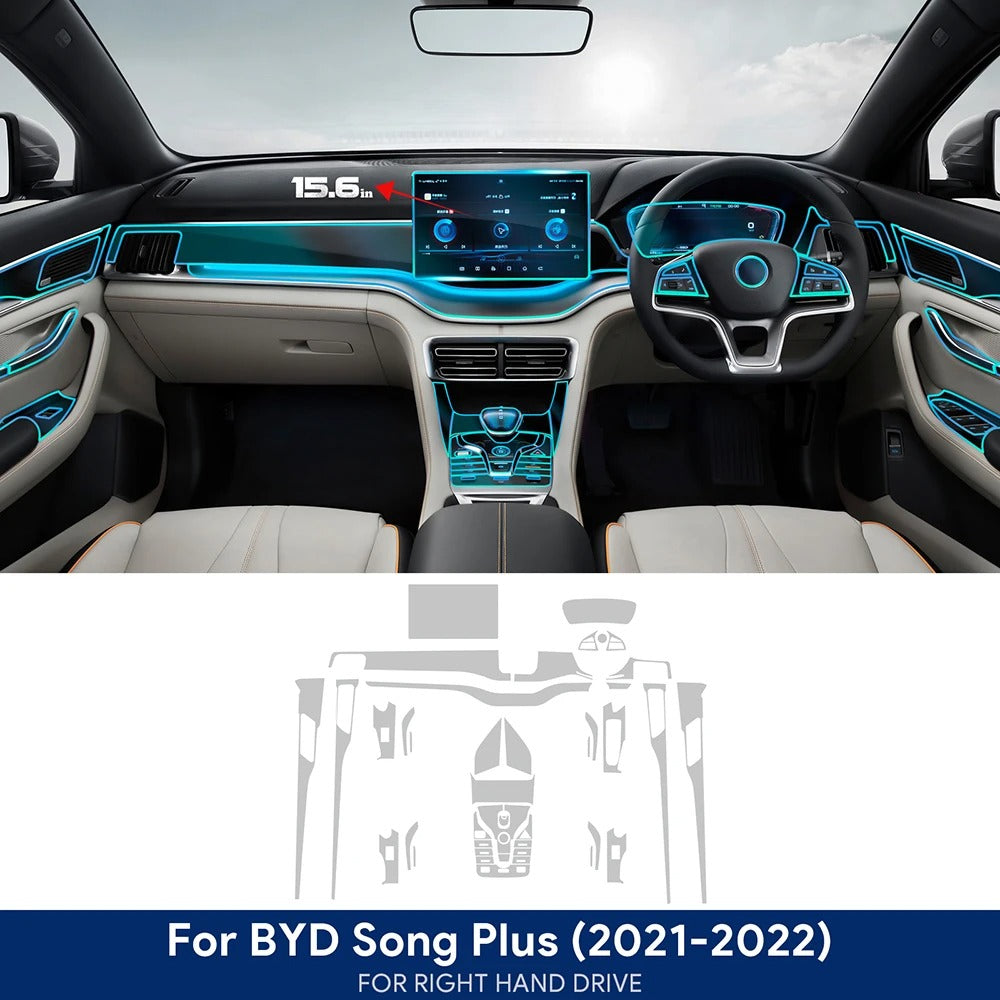 BYD Seal U Sealion 6 Song Plus DMI EV 2021-2024 Consola central de coche Pantalla de navegación Instrumento Película protectora de TPU Interior