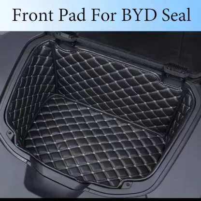 Leather-Car-Front-Storage-Box-Pad-For-BYD-Seal-EV-DMi-2023-2024-Trunk-Mat-Waterproof