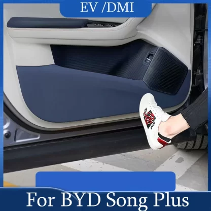 Car Door Anti Kick Pad Leather Protection Film for BYD Song Plus EV DMI 2021 2022 2023